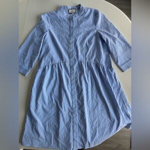 Tuckernuck Light Blue & White Striped royal shirtdress Dress